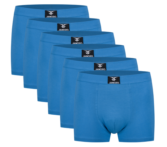 6er-Pack Bambus-Boxershorts für Herren – seidig weiche Unterwäsche - Blau