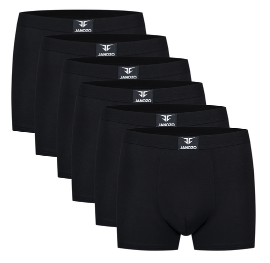 6er-Pack Bambus-Boxershorts für Herren – seidig weiche Unterwäsche - Schwarz