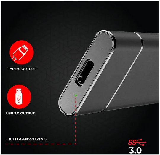 Mini Externe SSD schijf 2 TB - Draagbaar