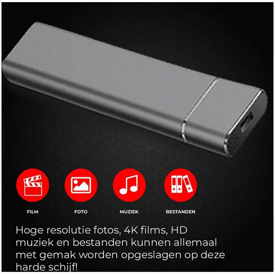 Mini Externe SSD schijf 2 TB - Draagbaar